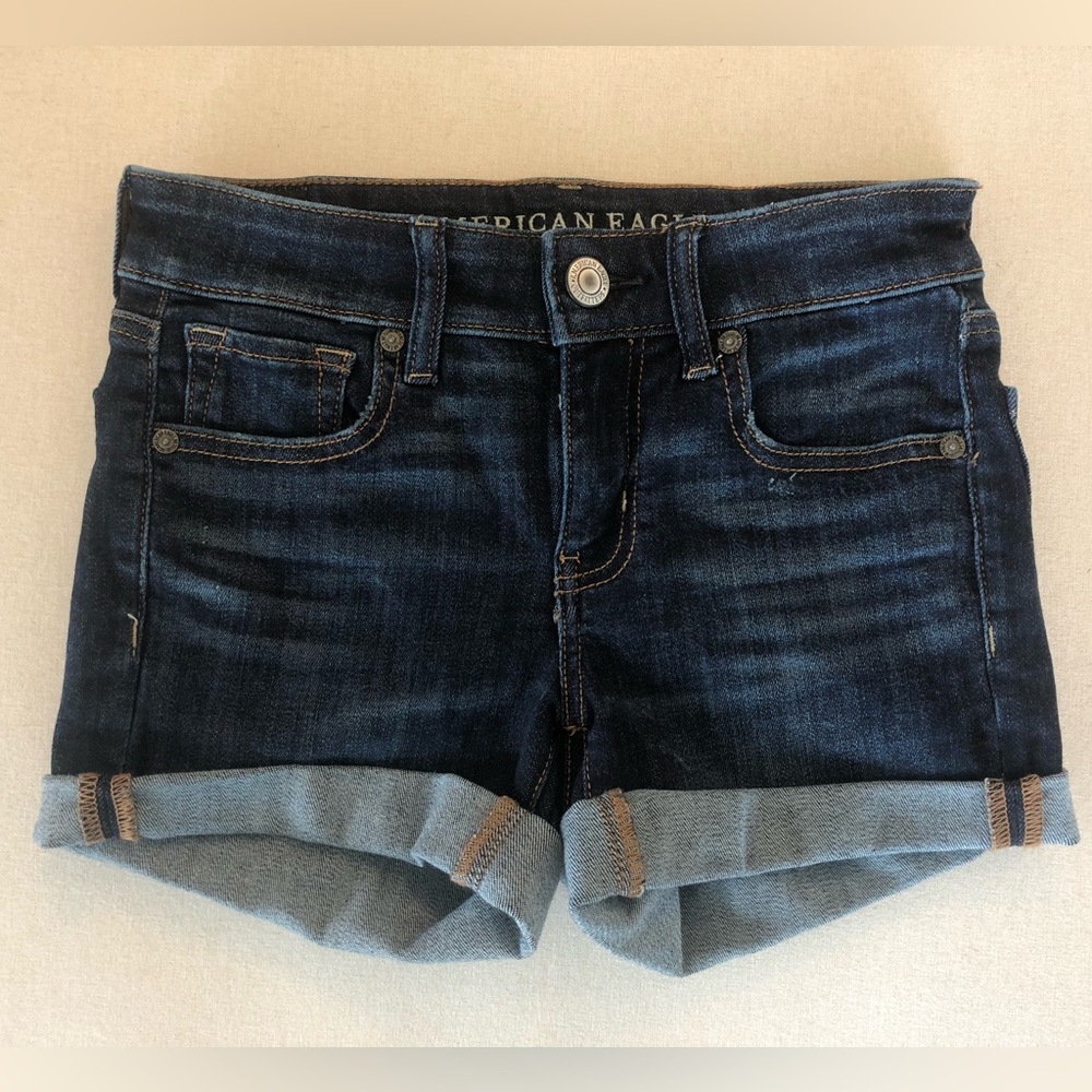American Eagle stretch denim jean shorts 0 XS